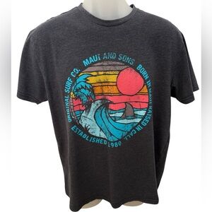 Maui and Sons Born in Hawaii Raised in Cali Tee Shirt Men L Large